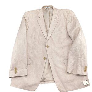 Concepts by Claiborne Blazer Men 46-48 XLarge‎ Beige Classic Career Linen NWT